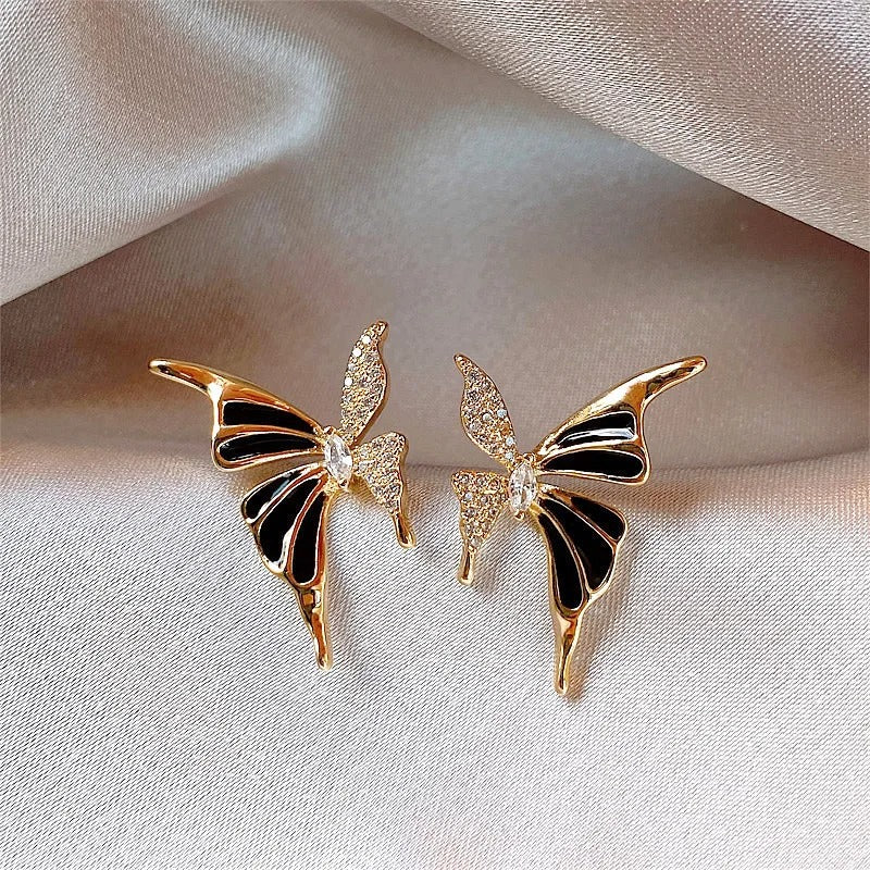 Elegant Zircon Butterfly Stud Earrings – Light Luxury Fashion Jewelry Gift for Women