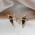 Elegant Zircon Butterfly Stud Earrings – Light Luxury Fashion Jewelry Gift for Women