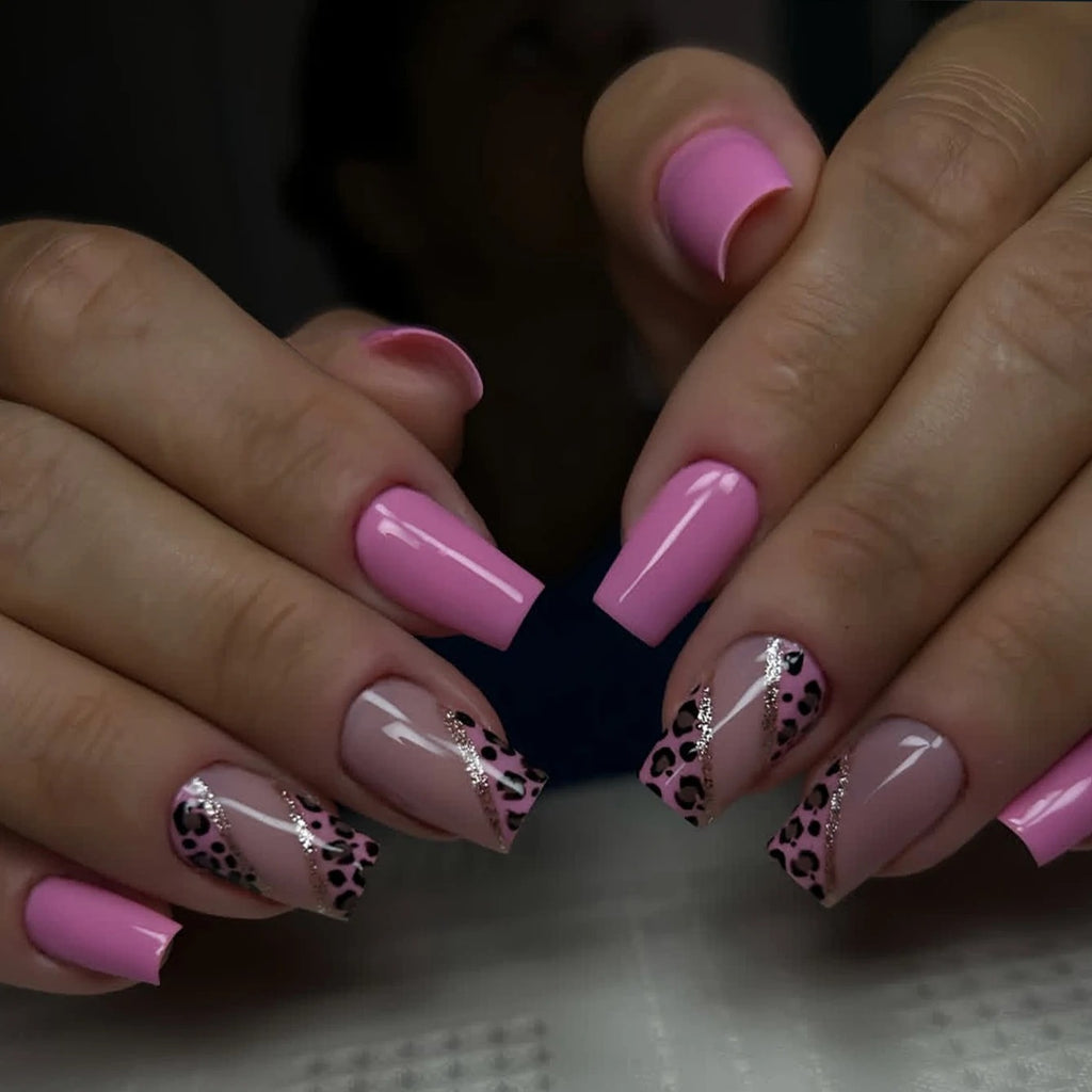 24PCS White Heart French Tip Press On Nails