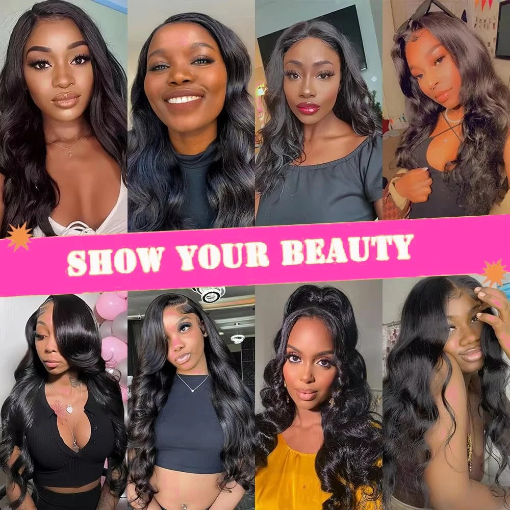 Golden Body Wave HD Lace Frontal Wig 28–30" 250 Density Brazilian Human Hair Glueless Wig