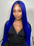 Blue Body Wave 13x4 HD Lace Front Wig (Pre-Plucked, Brazilian Human Hair)