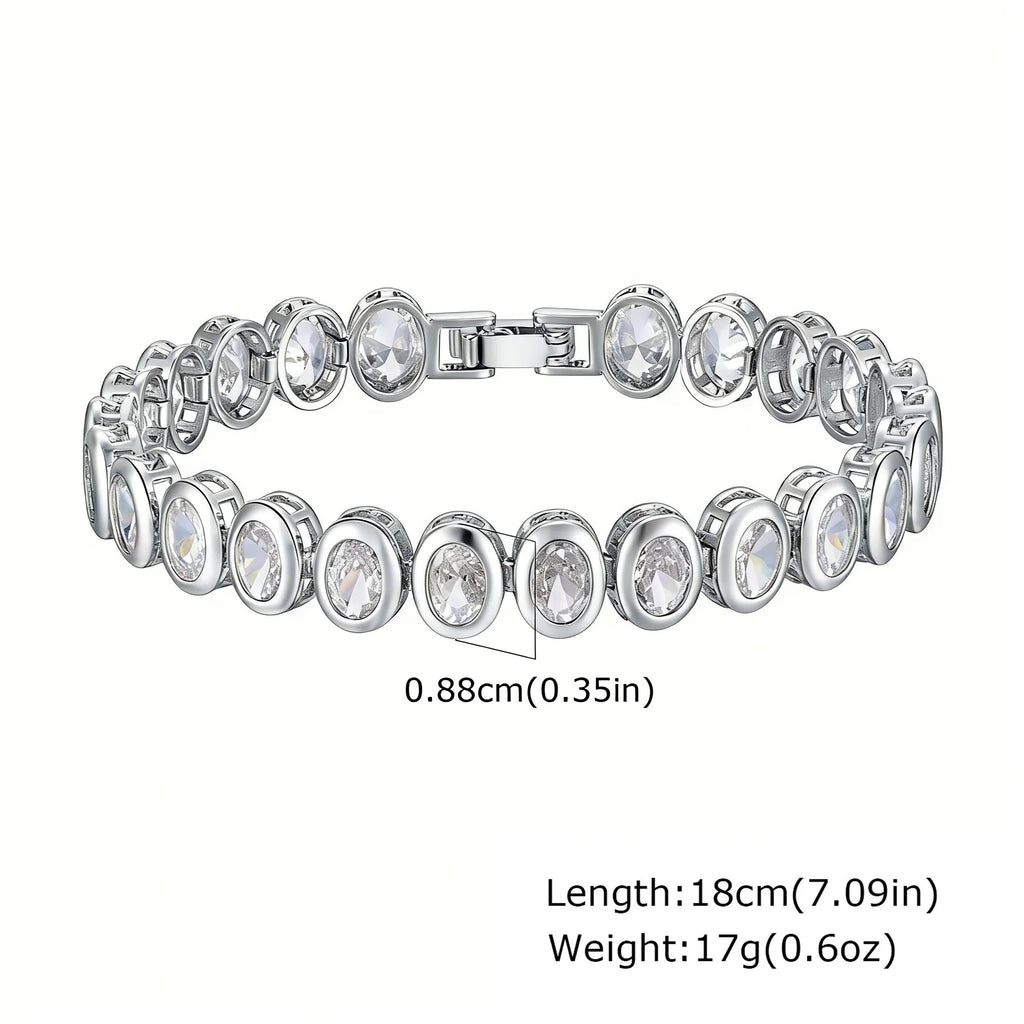 Paperclip Chain Bracelet 14K Gold Plated Cubic Zirconia Watch Strap Chunky Link Adjustable Stackable Jewelry For Women Girl Gift