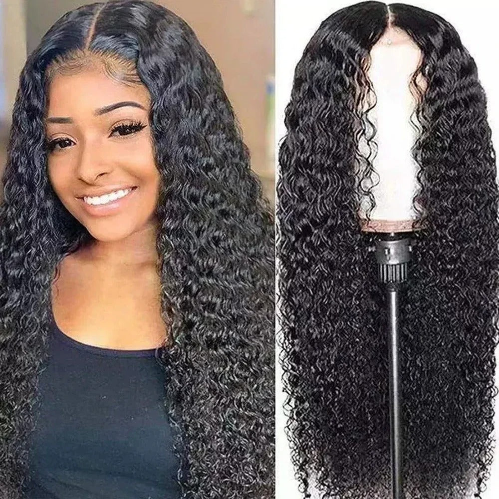 Women’s African Curly Middle-Part Wig