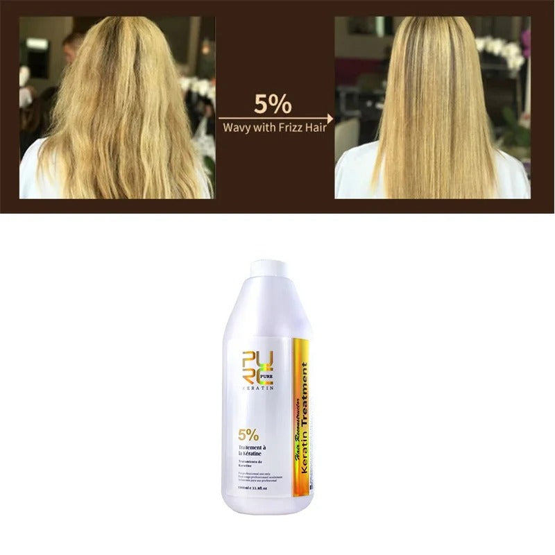 PURC Brazilian Keratin Hair Treatment for Deep Curly Hair – Professional Straightening & Smoothing Hair Care Product