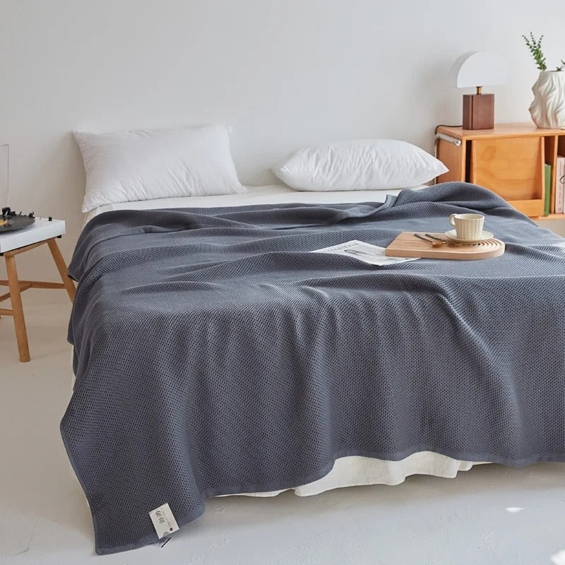 Honeycomb Cotton Summer Throw Blanket – Double Bed & Sofa Cover Quilt