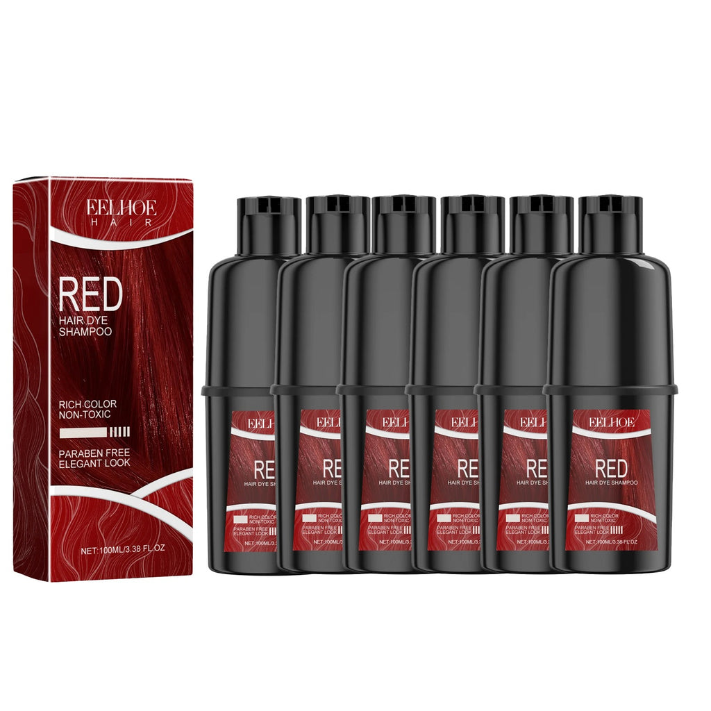 EELHOE Red Hair Color Shampoo 100ml – Herbal Nourishing Long-Lasting Hair Dye