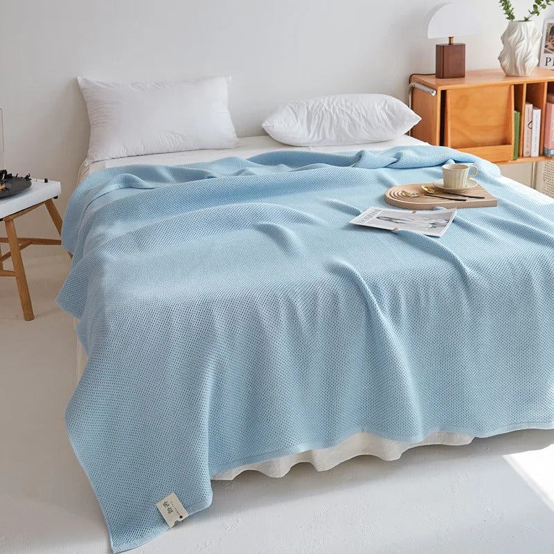 Honeycomb Cotton Summer Throw Blanket – Double Bed & Sofa Cover Quilt