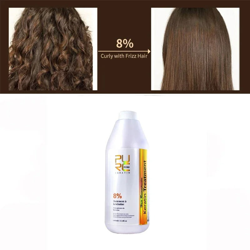 PURC Brazilian Keratin Hair Treatment for Deep Curly Hair – Professional Straightening & Smoothing Hair Care Product
