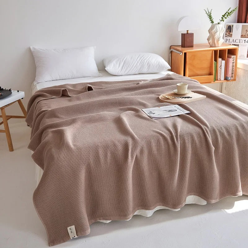 Honeycomb Cotton Summer Throw Blanket – Double Bed & Sofa Cover Quilt