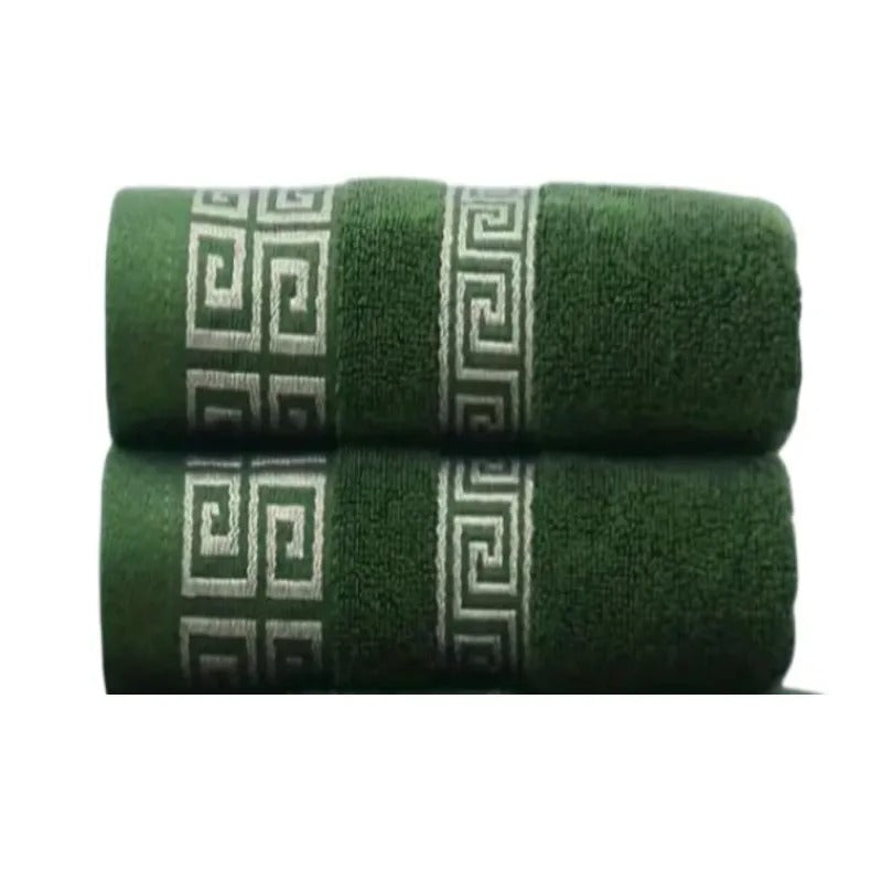 Black Cotton Embroidered Hotel Bath Towels (2pcs, Quick-Dry)