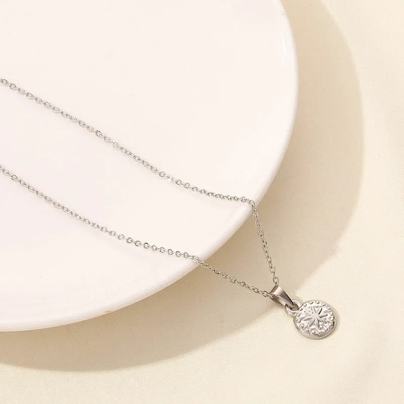 Boho Moon & Sun Stainless Steel Pendant Necklace (Gold & Silver O-Chain)