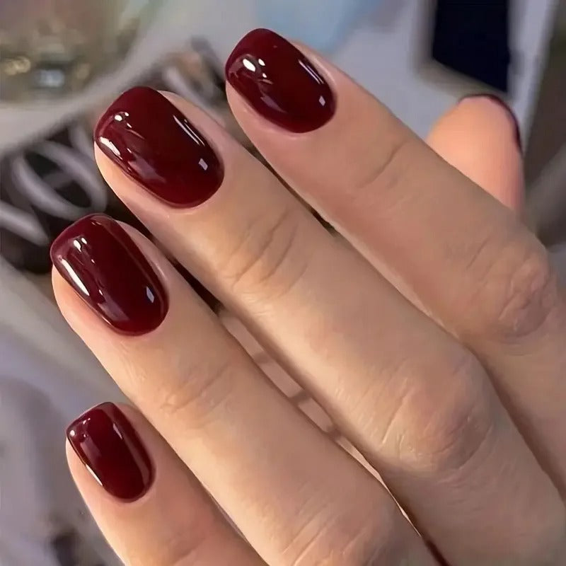 24Pcs Pink Gradient Glossy Press-On Nails (Oval)