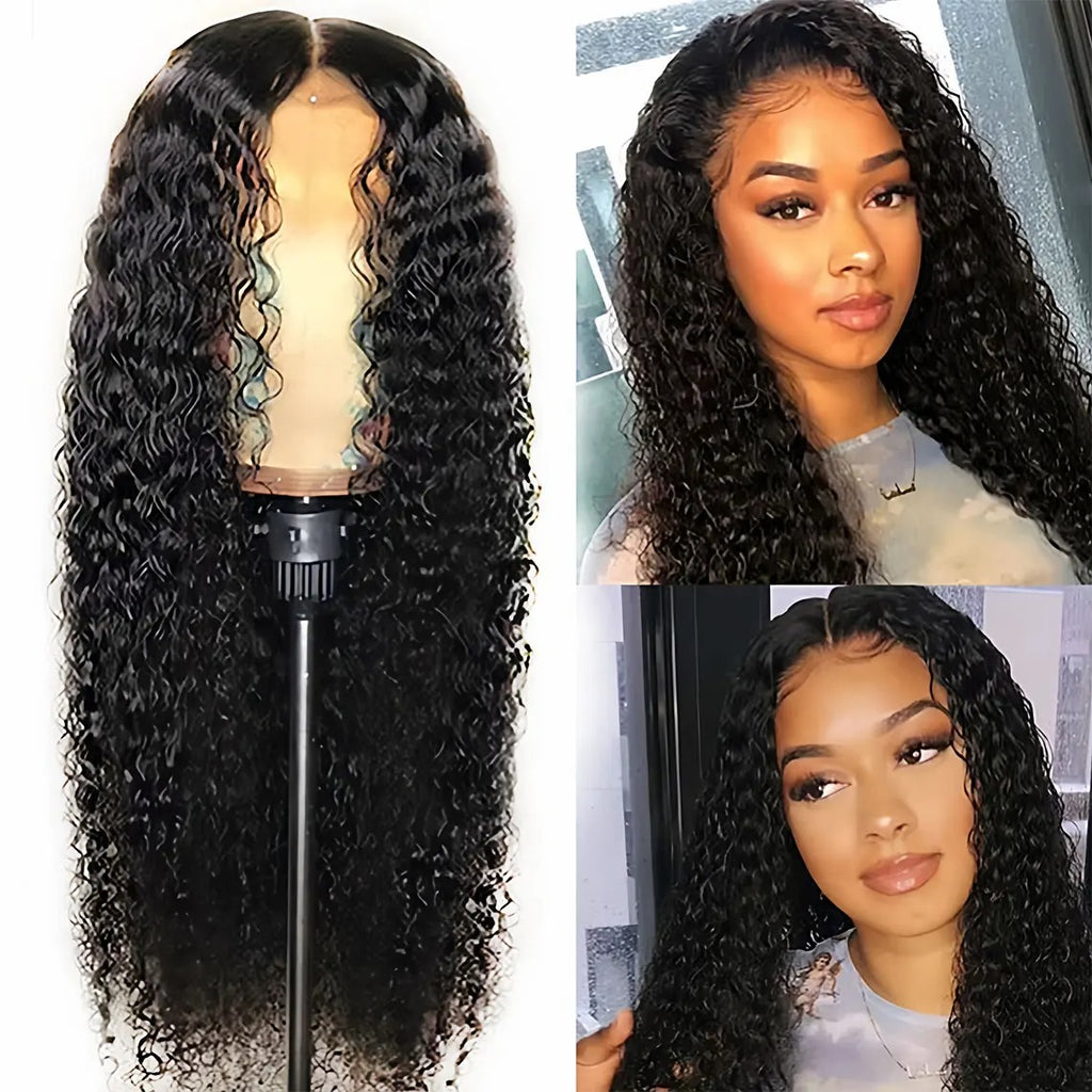 Women’s African Curly Middle-Part Wig