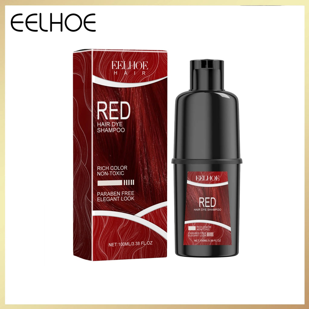 EELHOE Red Hair Color Shampoo 100ml – Herbal Nourishing Long-Lasting Hair Dye
