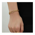 Gold-Plated Zircon Stainless Steel Bracelet for Women