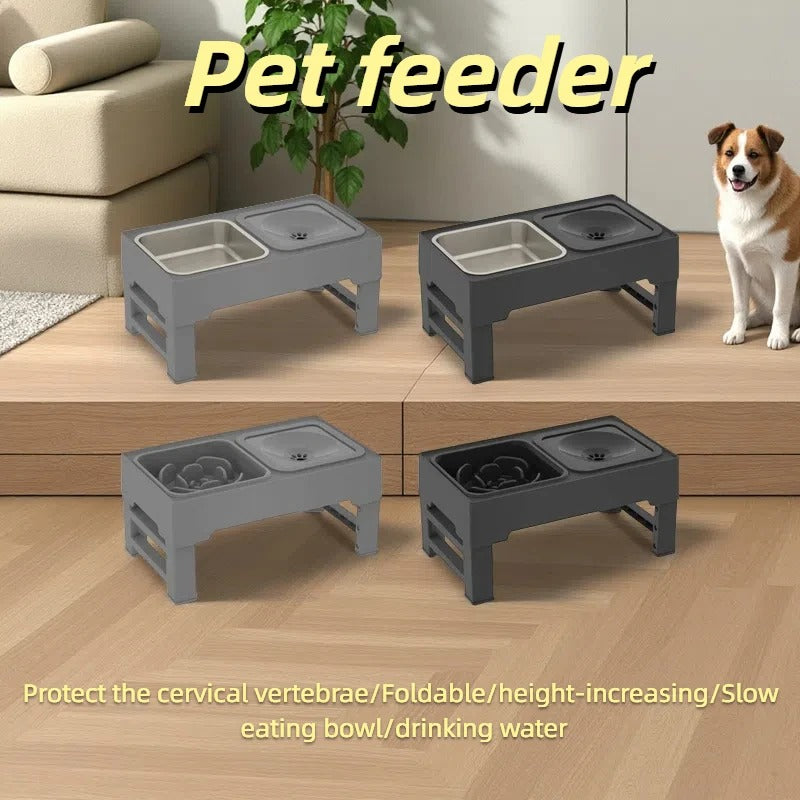 Adjustable Pet Feeding Bowl with Water Container for Dogs & Cats 🐶🐱