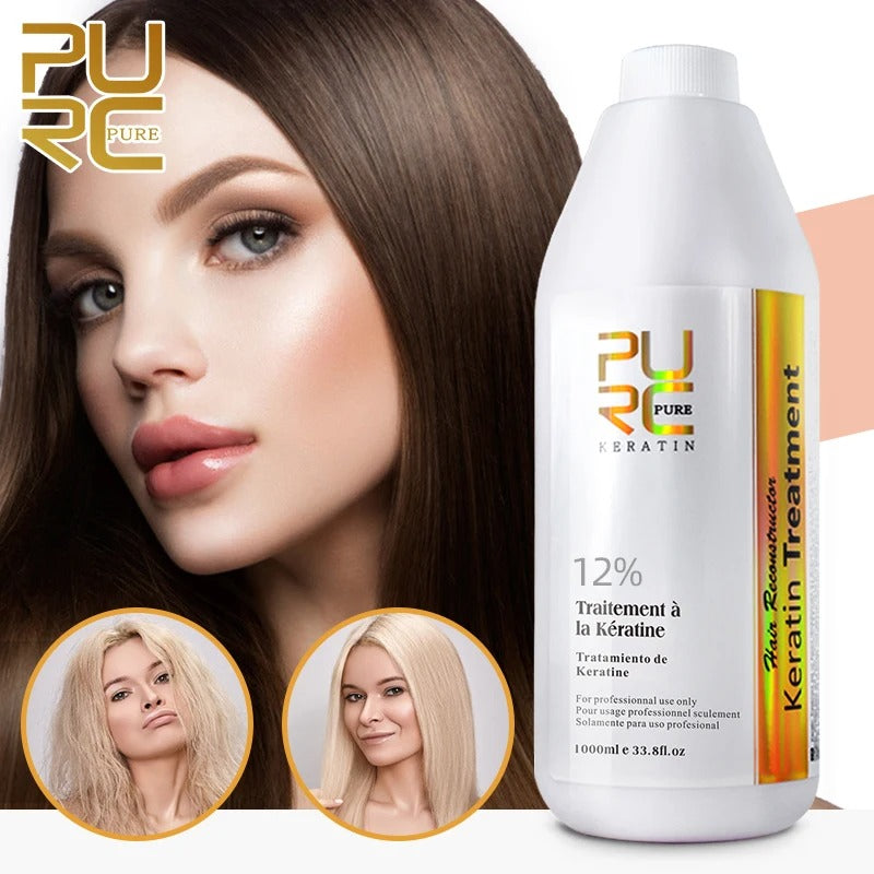 PURC Brazilian Keratin Hair Treatment for Deep Curly Hair – Professional Straightening & Smoothing Hair Care Product