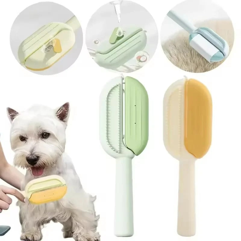 Double-Sided Pet Dehairing Comb with Water Tank for Cats & Hair Removal