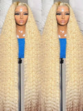 613 Curly Honey Blonde HD Lace Front Human Hair Wig (Loose Deep Wave, 13x4/13x6)