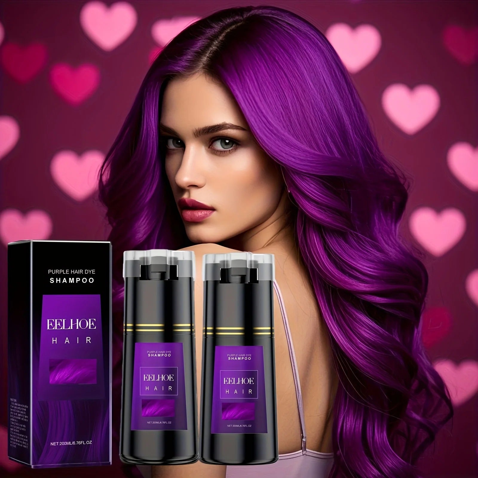 Purple Hair Dye Shampoo 3-in-1 – Easy & Long-Lasting Color