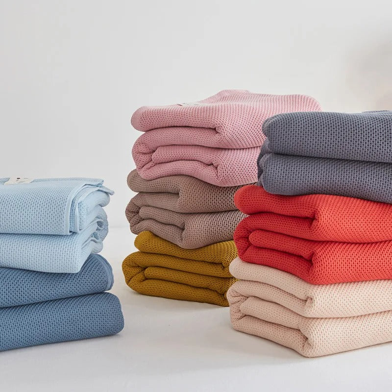 Honeycomb Cotton Summer Throw Blanket – Double Bed & Sofa Cover Quilt