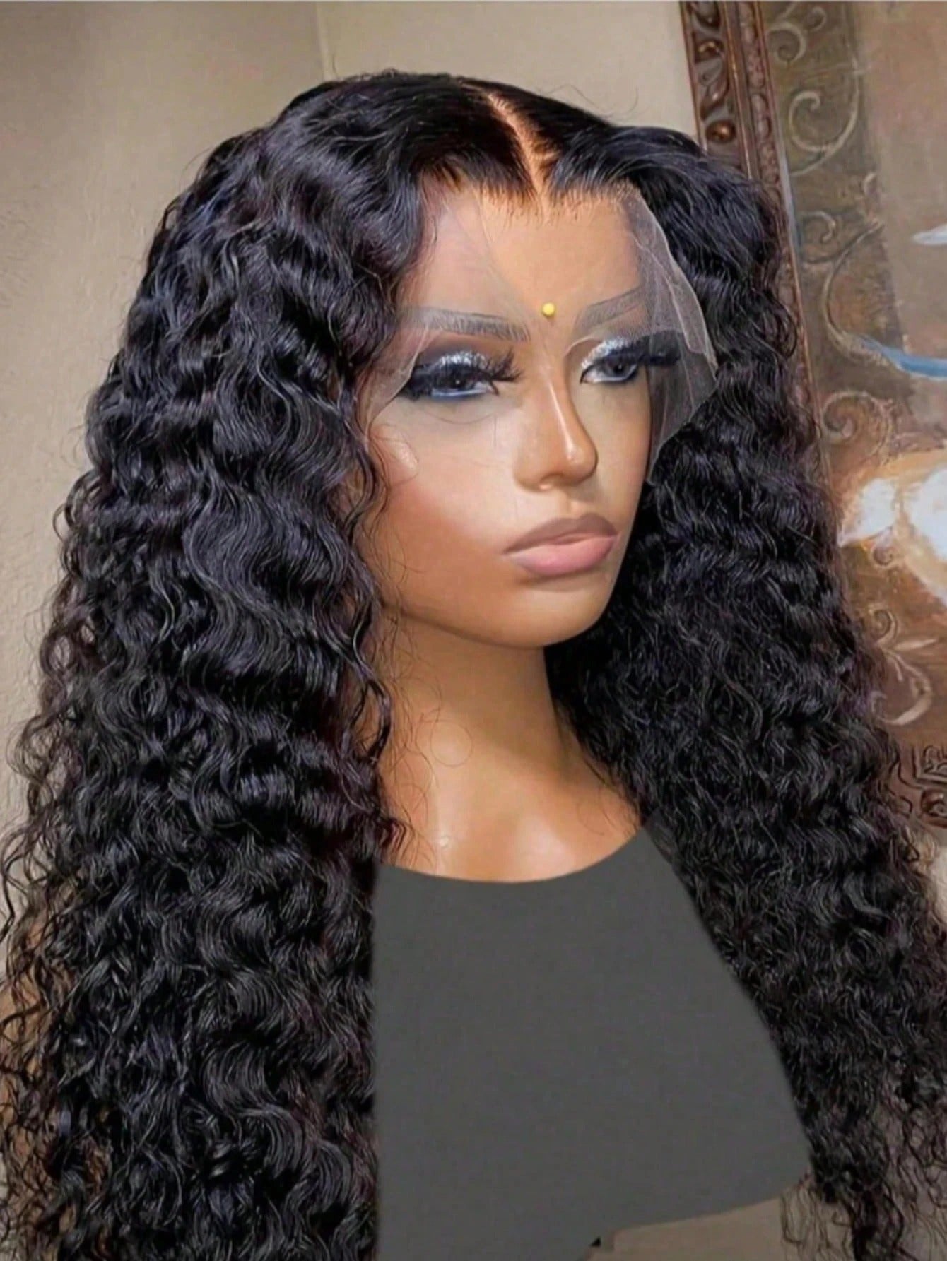 Curly Water Wave HD Lace Frontal Wig (40–42", 250% Density)