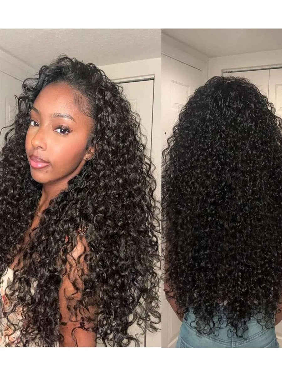 Jerry Curly Half Wig 26" – 200% Density Glueless Human Hair Drawstring Wig