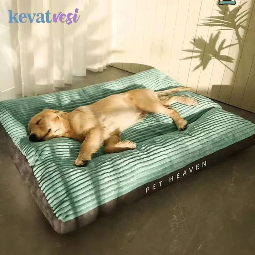 Winter Warm Corduroy Dog Bed – Soft Detachable Pet Sleeping Mat for All Dog Sizes