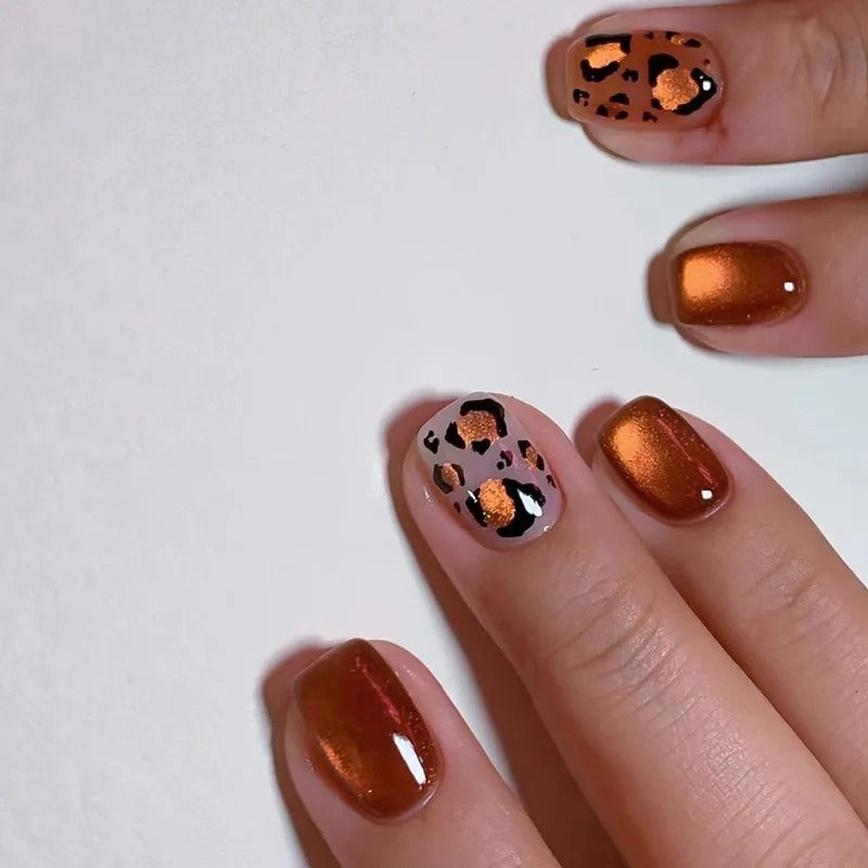 24Pcs Pink Gradient Glossy Press-On Nails (Oval)