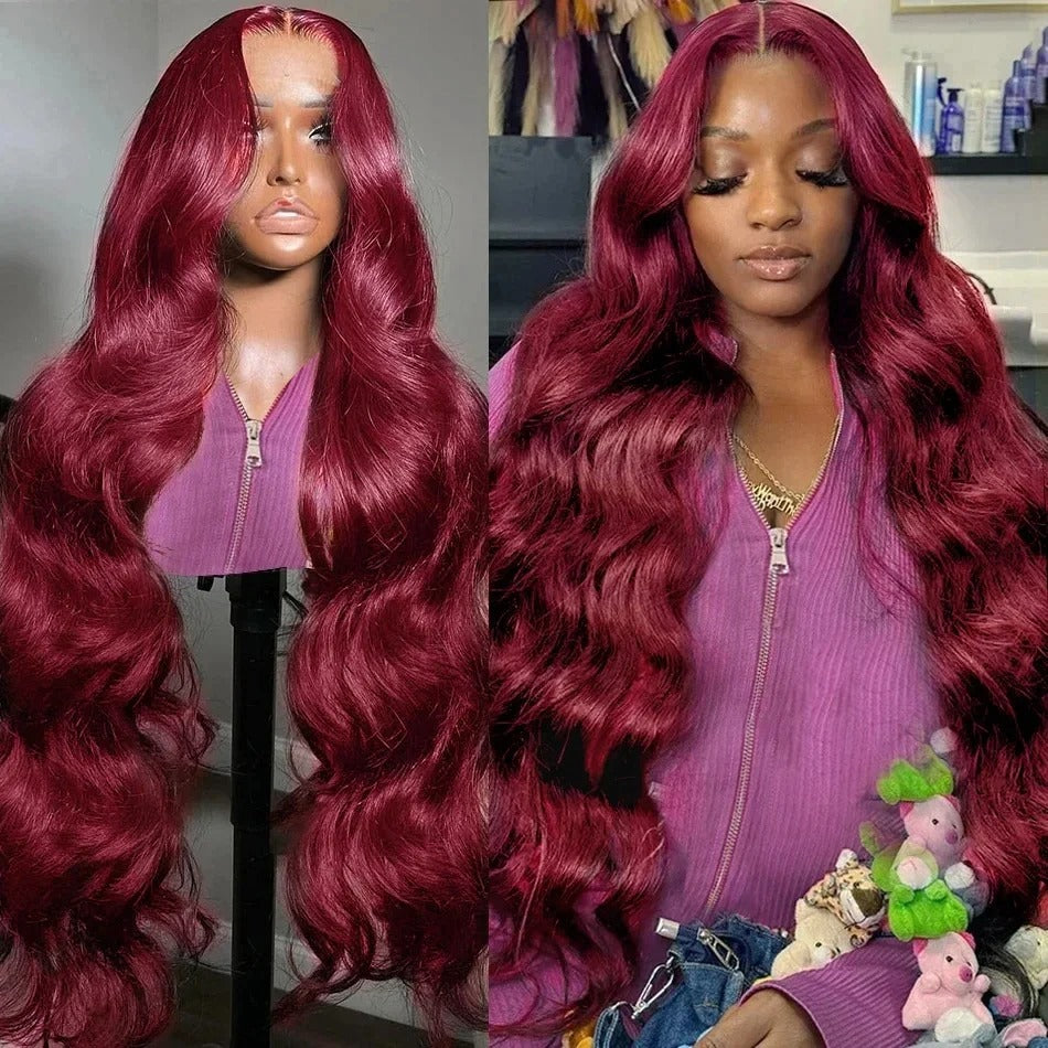 Silkwave 99J Burgundy Body Wave 13x6 HD Lace Front Human Hair Wig