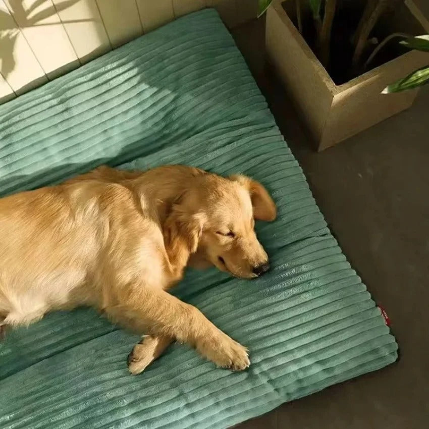 Winter Warm Corduroy Dog Bed – Soft Detachable Pet Sleeping Mat for All Dog Sizes