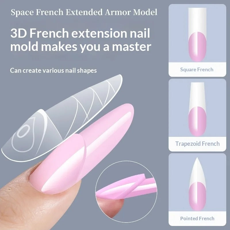 150pcs Dual Nail Forms Kit – Stiletto, Almond, Square, French Line (15 Sizes)