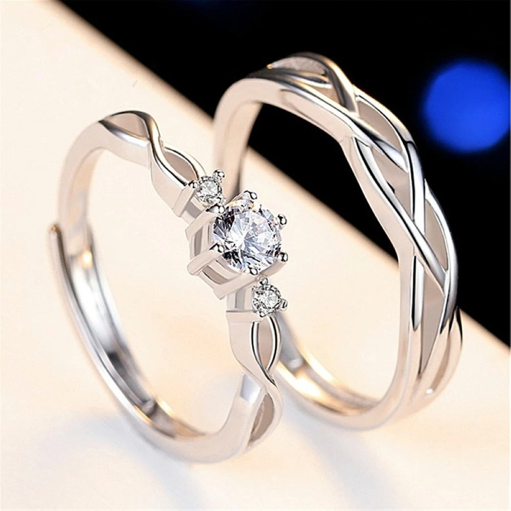 Six Claws Crystal Copper Plated Couple Ring – Valentine Gift Jewelry (Men & Women)