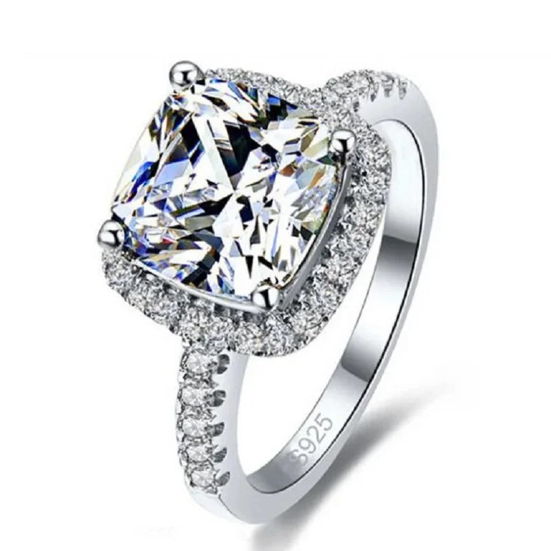 925 Sterling Silver CZ Stone Ring – Bridal Engagement Jewelry