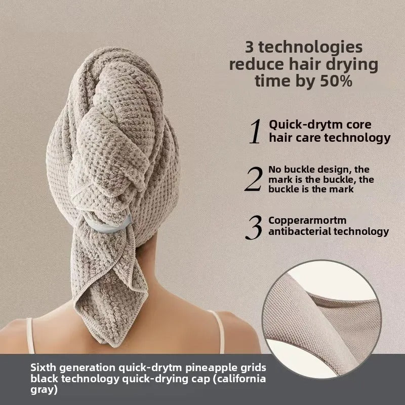 Super Absorbent Quick-Dry Thick Hair Cap (Individually Packed)