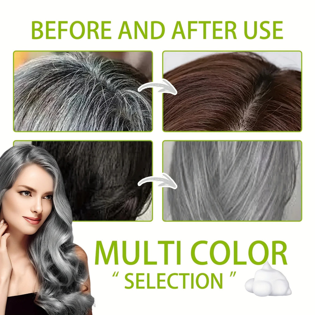 Silvery-Gray Hair Dye Shampoo (4 Pack) – Cleans, Hydrates & Long-Lasting Color