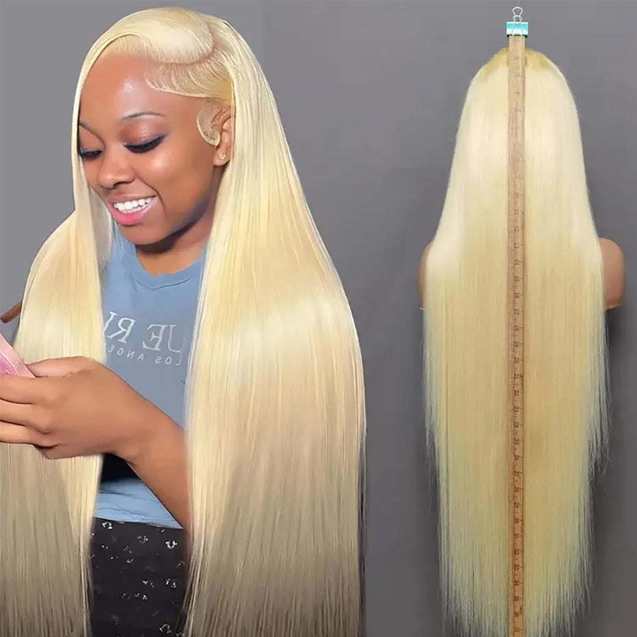 613 Blonde HD Lace Front Wig – Bone Straight Human Hair (13x4/13x6/360, 200–250% Density)