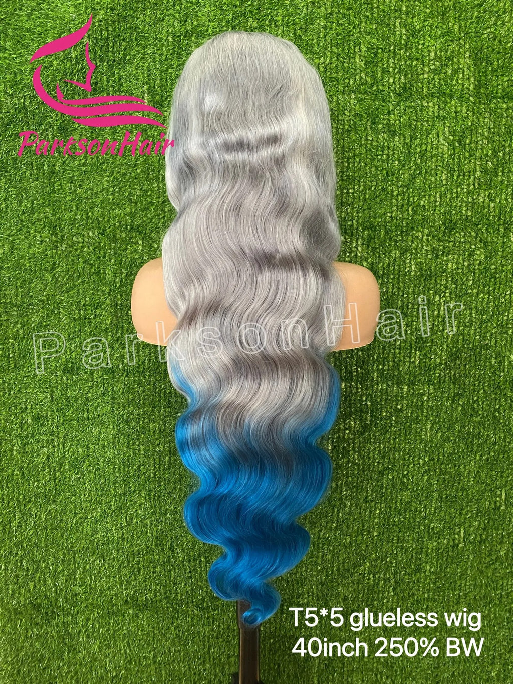 Gray Blue Body Wave HD Lace Wig 13x6 613 Human Hair