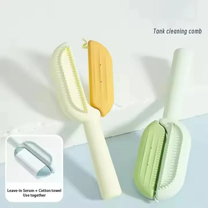 Double-Sided Pet Dehairing Comb with Water Tank for Cats & Hair Removal
