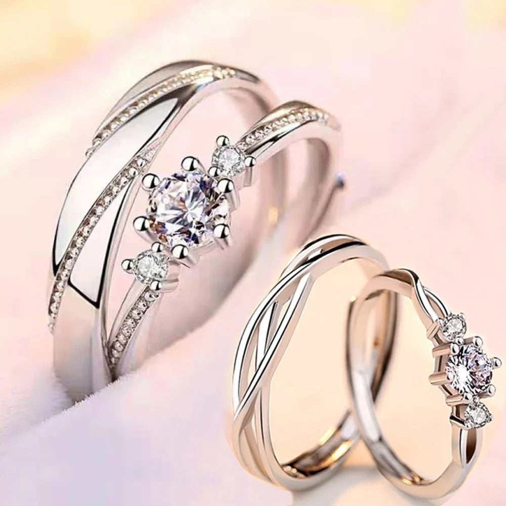 Six Claws Crystal Copper Plated Couple Ring – Valentine Gift Jewelry (Men & Women)