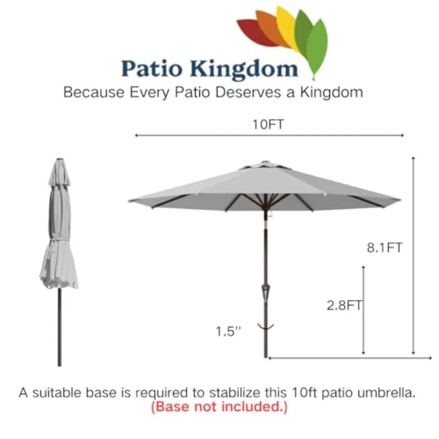 10ft Patio Umbrella with Crank & Tilt, UV-Resistant Waterproof Canopy
