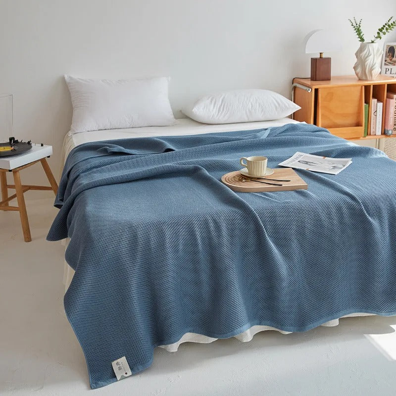 Honeycomb Cotton Summer Throw Blanket – Double Bed & Sofa Cover Quilt