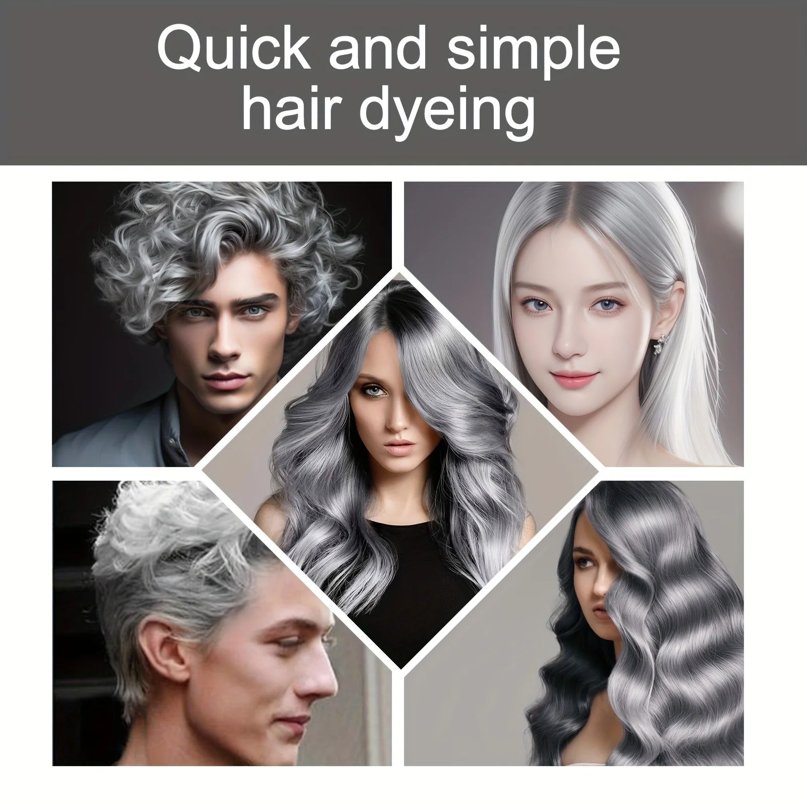 Silvery-Gray Hair Dye Shampoo (4 Pack) – Cleans, Hydrates & Long-Lasting Color