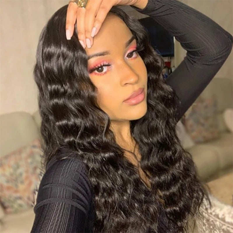 Women’s African Curly Middle-Part Wig