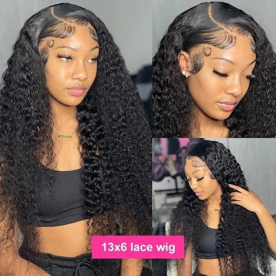 Deep Wave HD Lace Front Wig (13x6/13x4, Curly Human Hair, 200% Density)