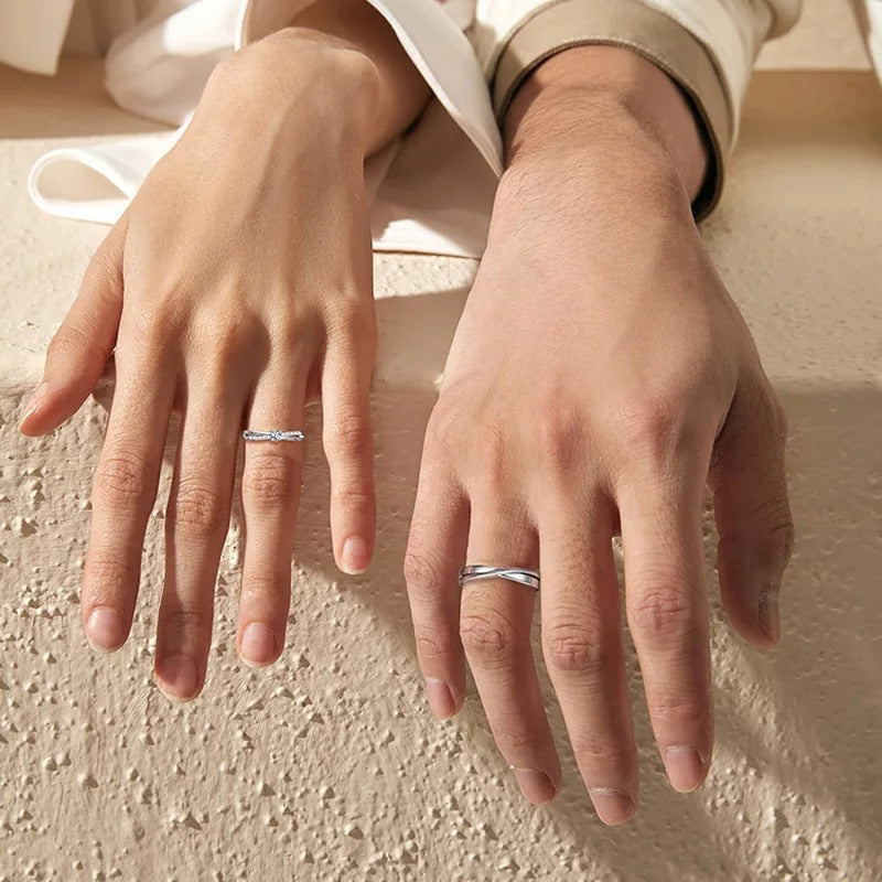 Twist Copper Plated Adjustable Couple Rings (Men & Women)