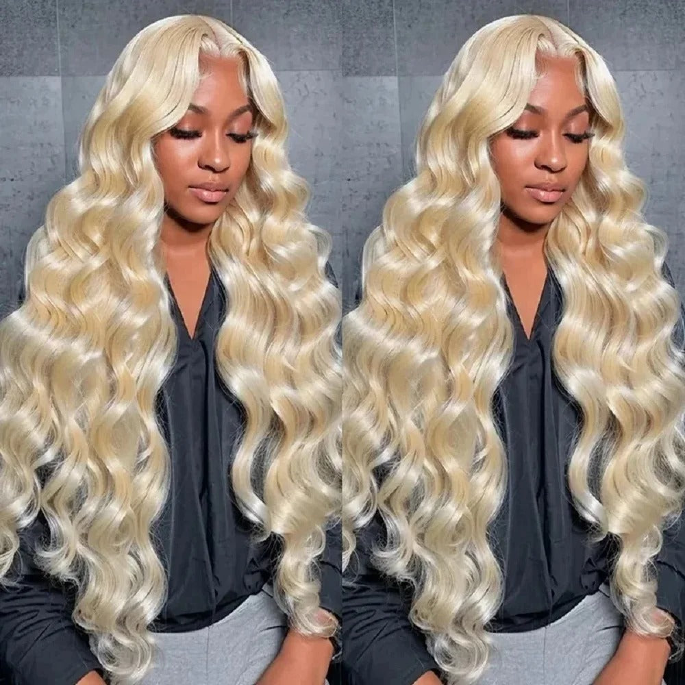 613 Blonde HD Lace Front Wig – Body Wave, Preplucked, 200% Density, 44–46 Inch