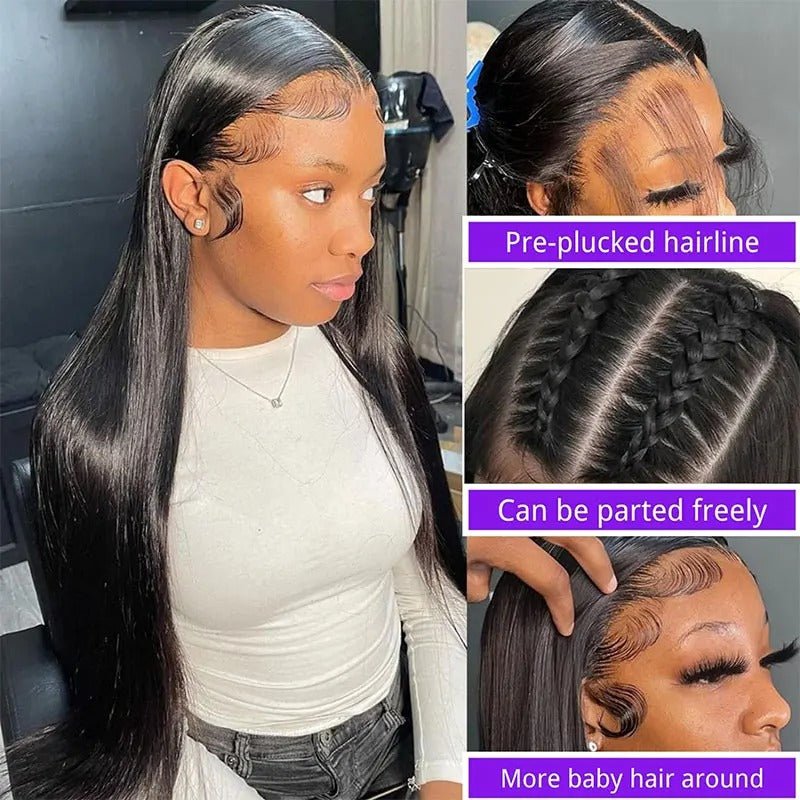 30" Bone Straight Human Hair Lace Front Wig (13x4/13x6)