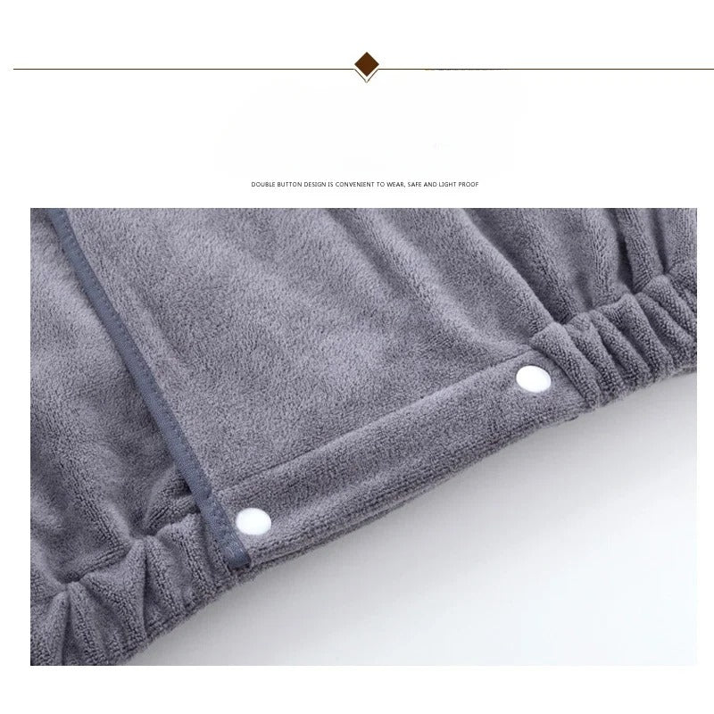 Microfiber Wearable Sauna Bath Towel – Thick, Highly Absorbent Spa Skirt/Bathrobe