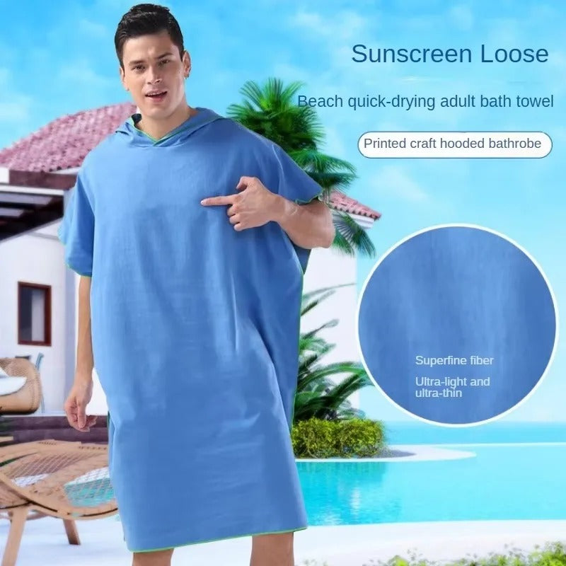 Surf Poncho Hooded Microfiber Beach & Swim Towel